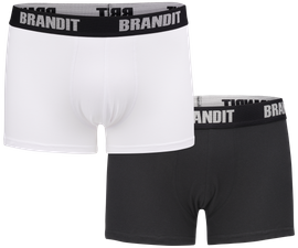 LOGO BOXERS - WHITE/BLACK - BRANDIT (2/PACK)