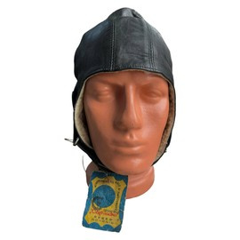 CASCA AVIATOR DIN PIELE - SURPLUS MILITAR ARMATA ROMANA - NEAGRA - IN STARE BUNA