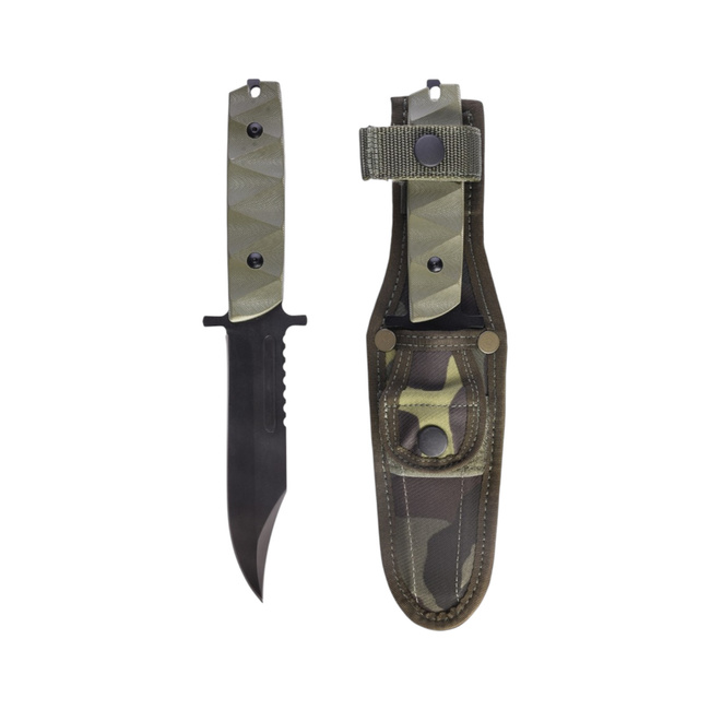 Cutit de lupta cu lama fixa cu teaca in camuflaj - Surplus militar armata ceha - Ca nou 