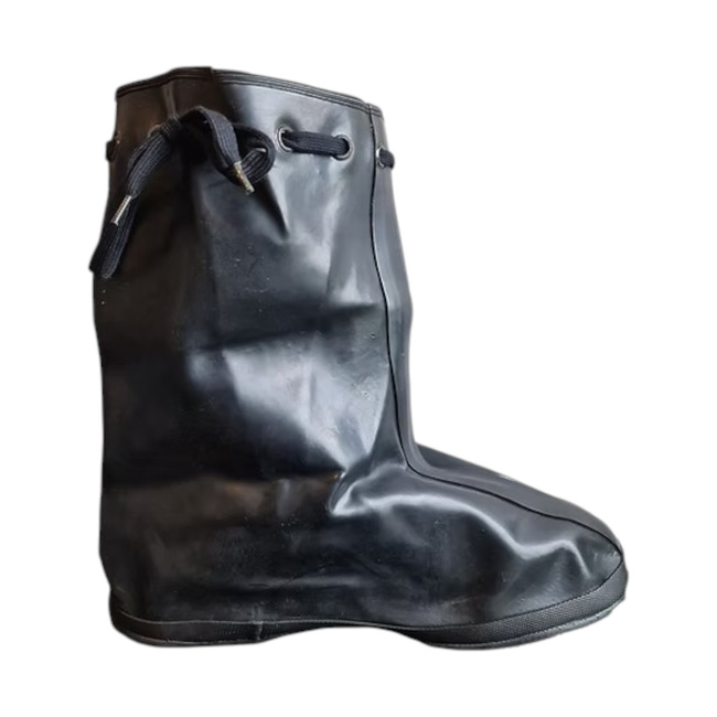 WATERPROOF RUBBER OVERBOOTS - CHEMICAL PROTECTION - BELGIAN ARMY MILITARY SURPLUS - LIKE NEW