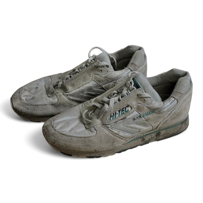 SPORTS SHOES - HI TEC - SILVER SHADOW - BRITISH ARMY MILITARY SURPLUS - WHITE - USED