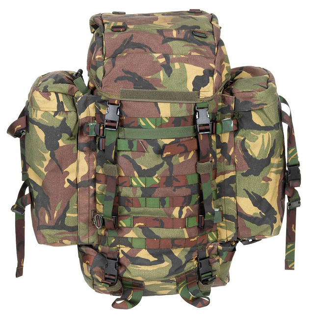 BACKPACK WITH SIDE POCKETS, MEDIUM, 60 L - MILITARY SURPLUS FROM DUTCH ARMY - NL CAMO - USED