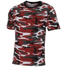 Tricou US, Streetstyle, camo rosu , 140-145 g/m2
