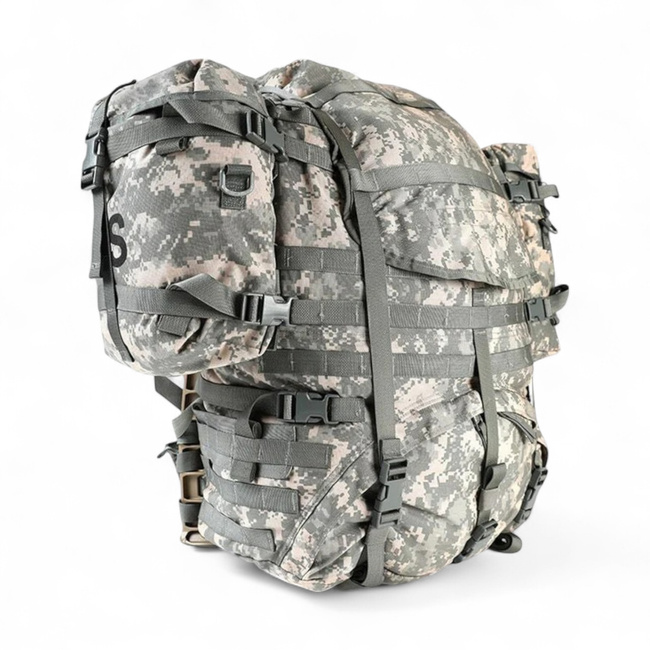 Rucsac Molle II cu cadru metalic extern - Surplus Militar Armata SUA - Camuflaj ACU - Uzat