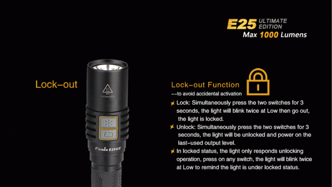 Flashlight Fenix E25 - Ultimate Edition, water resistant