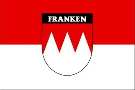 FLAG (61 x 91) cm FRANCONIA W/ HERALDRY + LETTERING´