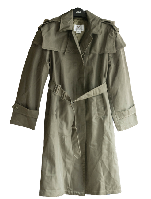 WATERPROOF TRENCH COAT - ROMANIAN ARMY MILITARY SURPLUS - LIKE NEW - OLIVE