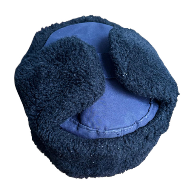 CACIULA DE IARNA PENTRU CADRE - PERIOADA SOVIETICA - SURPLUS MILITAR ARMATA ROMANA - BLEUMARIN CU BLANA NEAGRA - IN STARE BUNA