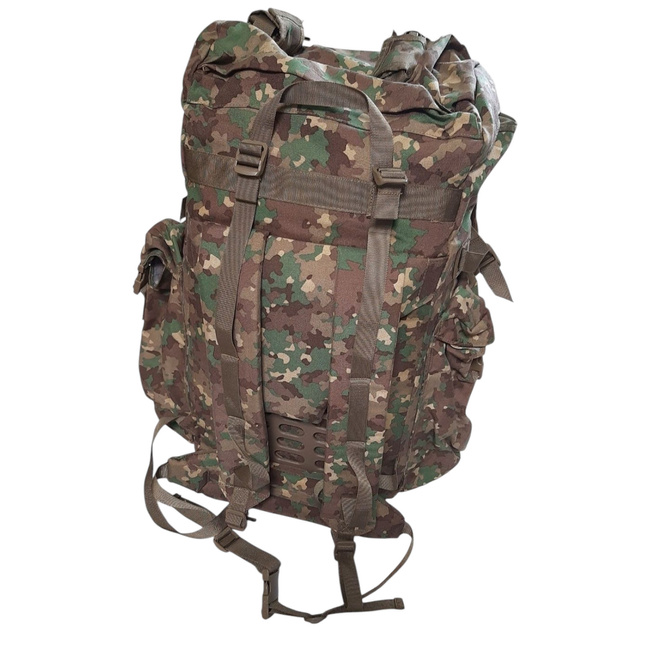 LARGE MILITARY COMBAT BACKPACK WITH POCKET, DETACHABLE OUTER POUCH - 90L - ROMANIAN ARMY MILITARY SURPLUS - COMBAT M2017 CAMO - NEW