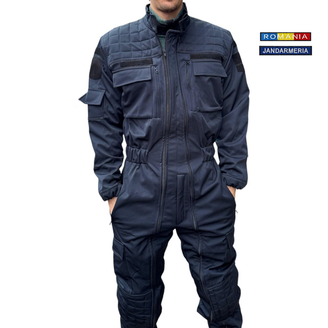 Combinezon Softshell De Iarna Pentru Jandarmi - Cu Ecuson JANDARMERIA si Emblema Tricolor - Bleumarin - Lecter Tactical