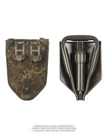 GERMAN TRIFOLD SHOVEL - WITH COVER - GERMAN CAMO - USED
