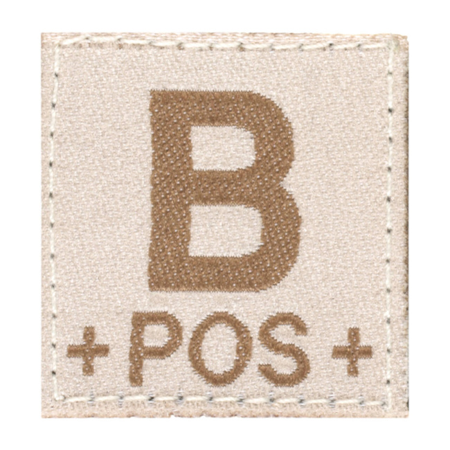 PATCH GRUPA SANGUINA - B POS - DESERT - CLAWGEAR