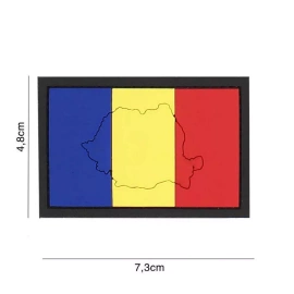 Emblema Romania - Contur 3D - PVC - 7,3 × 4,8 cm