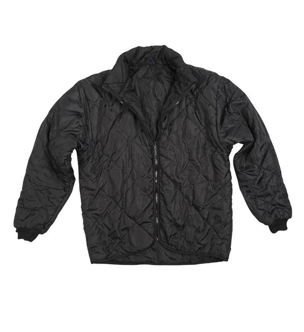 QUILTED JACKET - BLACK - GERMAN MILITARY SURPLUS - USED