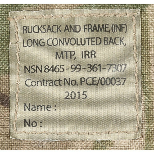 Rucsac Infantry Long cu buzunare laterale - Surplus Militar Armata Britanica - Camuflaj MTP - IRR - Uzat