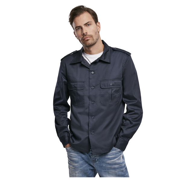 US long sleeve shirt 1/1, navy blue - Brandit