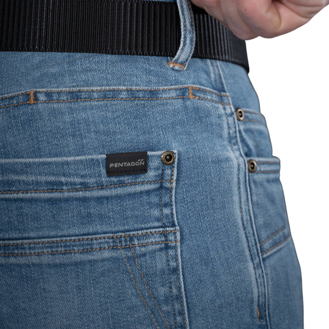 PANTALONI JEANS TACTICI - ROGUE - PENTAGON - ALBASTRU INDIGO DESCHIS - LUNGIME 32