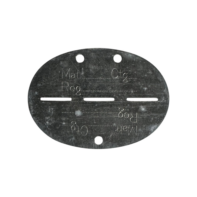 Placuta de Identificare fara Lant - Dog Tag - Surplus Militar Armata Romana - Argintie - In Stare Buna