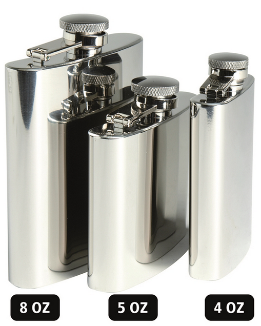 Hip Flask - 5 OZ - Stainless steel - Silver - Mil-Tec