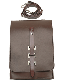 Port hart din vinil de culoare maro - Surplus militar al armatei Germaniei de Est - uzat