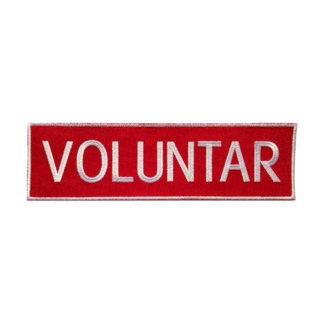 Emblema VOLUNTAR SMURD spate (mesaj personalizat) - Cu scai (Velcro)
