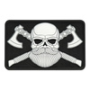 PATCH CRANIU CU BARBA 3D PVC - NEGRU/ALB - M-TAC