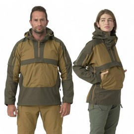 Jacheta Unisex Tracer Anorak - Polycotton Stretch Ripstop - Coyote / Verde Taiga - Helikon Tex