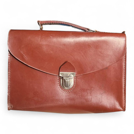 Geanta pentru documente din piele - Surplus Militar Armata Romana - Maro - In Stare Buna