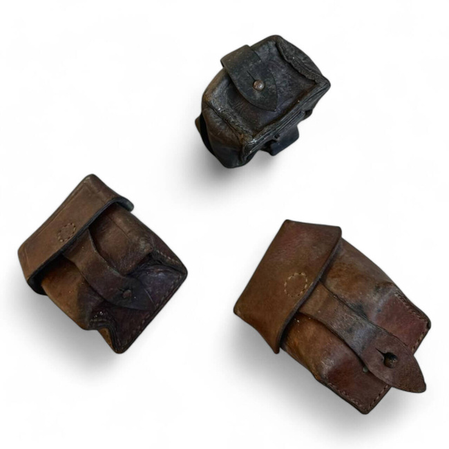 BUZUNAR SIMPLU, CARTUSIERA DIN PIELE PORT ZB, WWII - SURPLUS MILITAR ARMATA ROMANA - MARO - UZAT