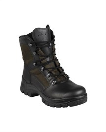 COMBAT BOOTS HOT/DAMP LEATHER/TEXT FOR MEN - MILITARY SURPLUS FROM THE GERMAN ARMY - BLACK - LIKE NEW