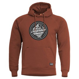 SWEATER WITH HOOD - "PHAETON ADVENTURE MANIAC" - PENTAGON® - MAROON RED