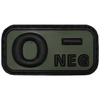 PATCH VELCRO 3D - 5 x 2,5 CM - MFH - NEGRU/VERDE OD - GRUPA SANGUINA - 0 NEG