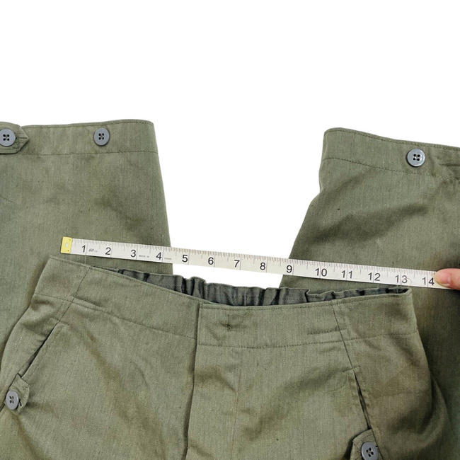 PANTALONI  VINTAGE DE LUCRU CARGO MDL M44 - ANII '80 - UNISEX - 27" - VERDE OD - SURPLUS MILITAR ARMATA GERMANA