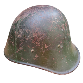 Casca M1939 romaneasca rara, de colectie, model olandez WW2 34/39 - Surplus Armata Romana - uzata, cu urme de rugina, cu interior de casca original