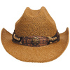 Strawhat, "Georgia", brown, w/hatband, one size fits all
