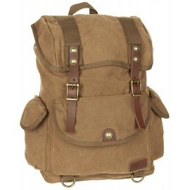 Backpack, canvas, "PT", brown