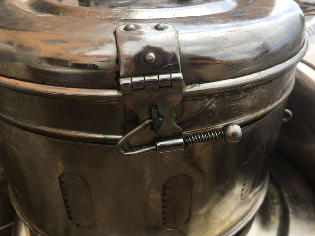 CASOLETA STERILIZARE - ALAMA/INOX - VINTAGE - SURPLUS MILITAR ARMATA ROMANA