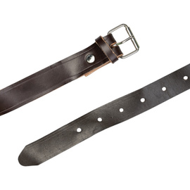 Curea din piele - 25 mm x 145 cm - Surplus Militar Armata Germana de Est NVA - Maro - Uzata