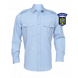 CADRES SHIRT BLOUSE WITH LONG SLEEVES, POCKETS AND EPAULETS - WOMEN - BLUE - JANDARMERIA IJJ