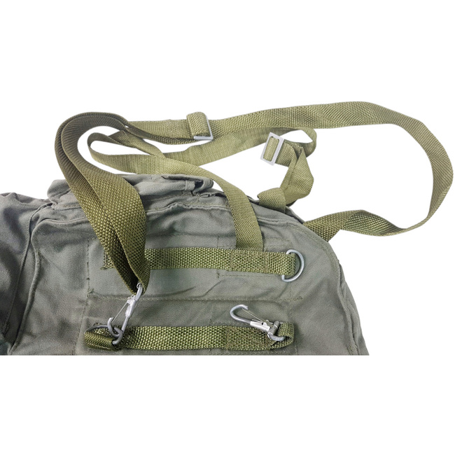 CANVAS BAG FOR PROTECTIVE MASK - MP4 - 1970'S - POLISH ARMY MILITARY SURPLUS - GREEN OD - USED