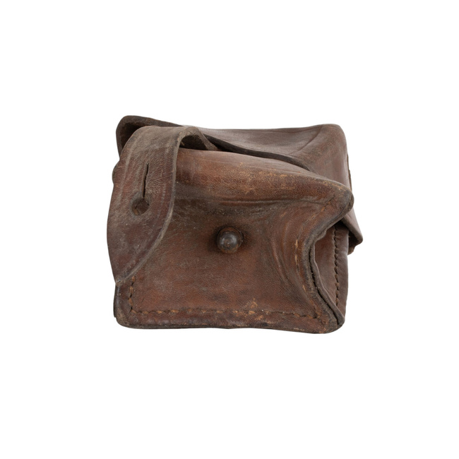 BUZUNAR SIMPLU, CARTUSIERA DIN PIELE PORT ZB, WWII - SURPLUS MILITAR ARMATA ROMANA - MARO - UZAT