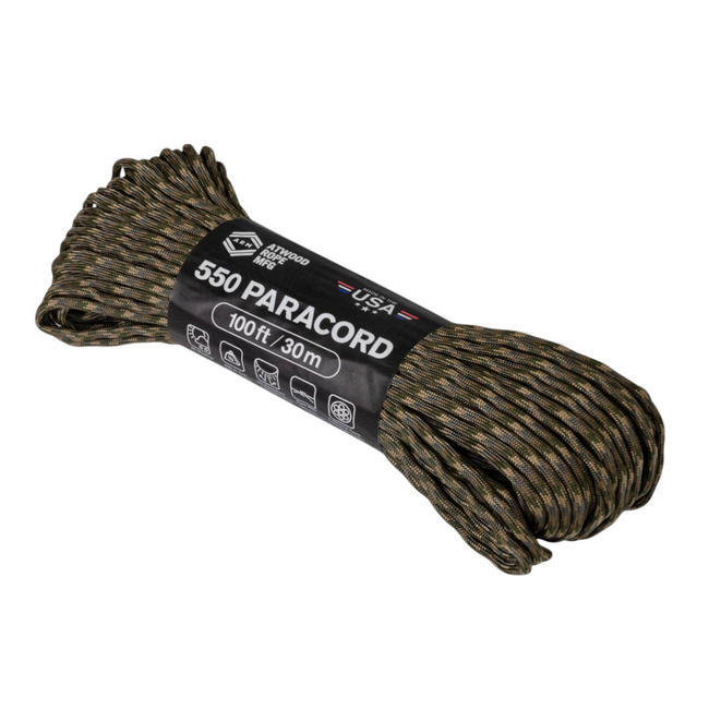 FUNIE, SFOARA PARACORD DIN NAILON - 550 LBS. - 33 M/100 FT. - Helikon-Tex - M Camouflage