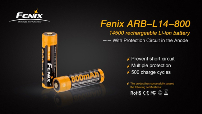 Fenix 14500 - 800mAh - Acumulator - ARB-L 14-800