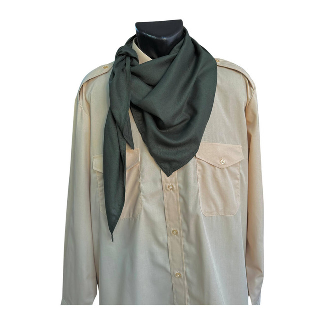 THIN TRIANGULAR SCARF - ROMANIAN ARMY MILITARY SURPLUS - OLIVE GREEN - LIKE NEW