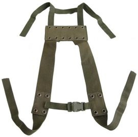 GERMAN ARMY SHOULDER BELT FOR CARRYING EQUIPMENT - OD GREEN - USED