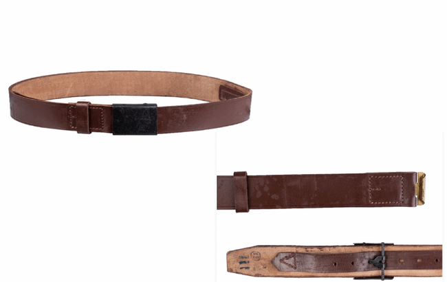 CENTURA DIN PIELE CU PAFTA NEAGRA - SURPLUS MILITAR ARMATA ROMANA - IN STARE BUNA