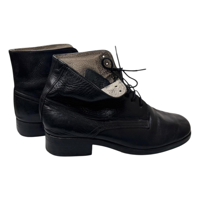 Ghete din piele cu siret - Surplus Militar Armata Romana - Negre - In stare buna