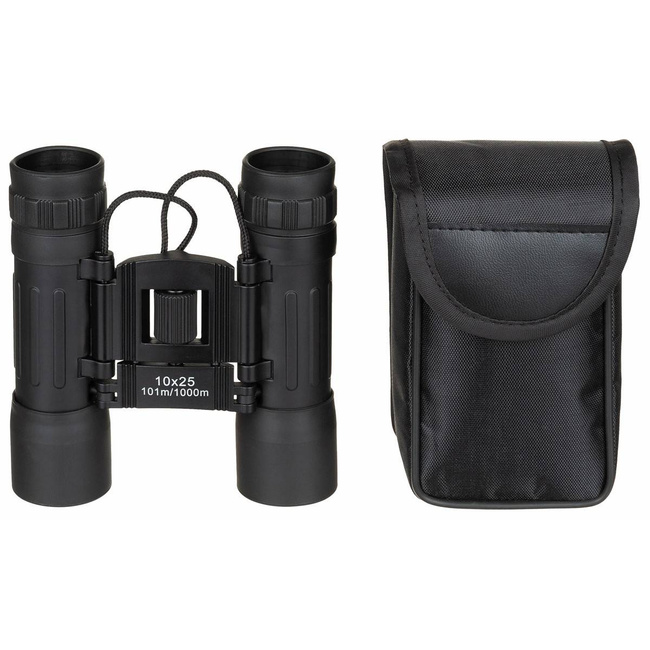 FOLDABLE BINOCULAR - 10 x 25 - RUBY LENS - MFH - BLACK