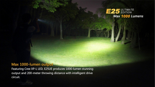 Flashlight Fenix E25 - Ultimate Edition, water resistant