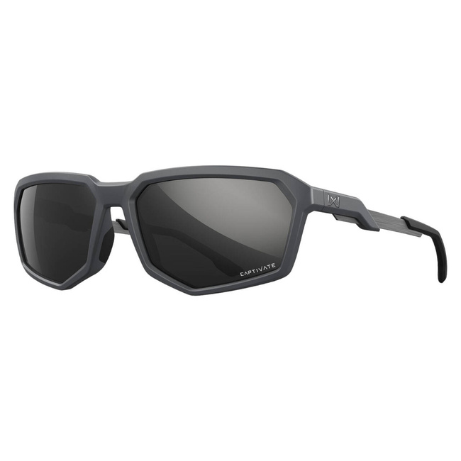 Sunglasses - Wiley X - RECON - Polarized CAPTIVATE Black Mirror Lenses/Matte Grey Frame